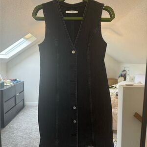 Abercrombie Black Denim Button-Down Mini Dress